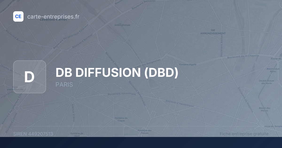 DB DIFFUSION (DBD) — 449207513 — fiche entreprise