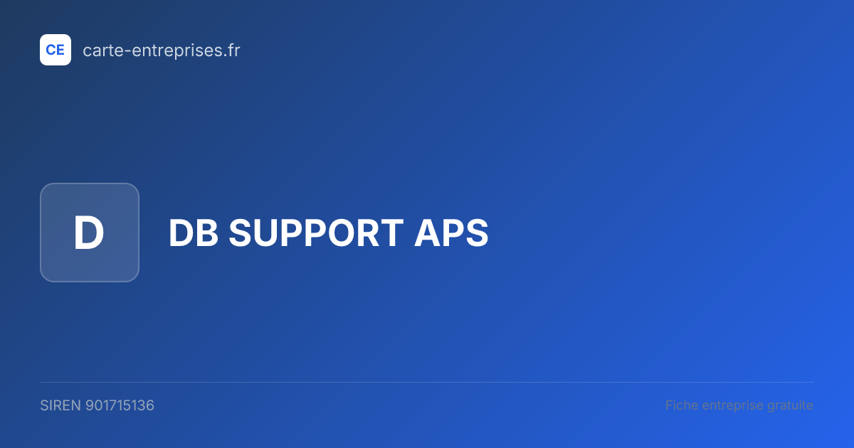 DB SUPPORT APS — 901715136 — fiche entreprise