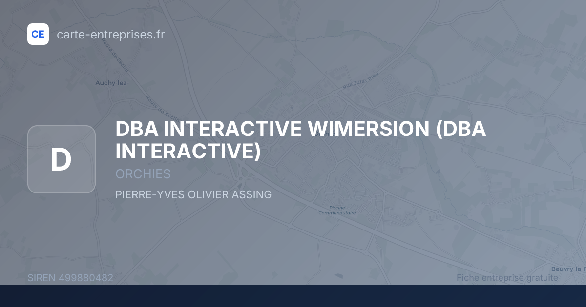DBA INTERACTIVE WIMERSION (DBA INTERACTIVE) — 499880482 — fiche entreprise