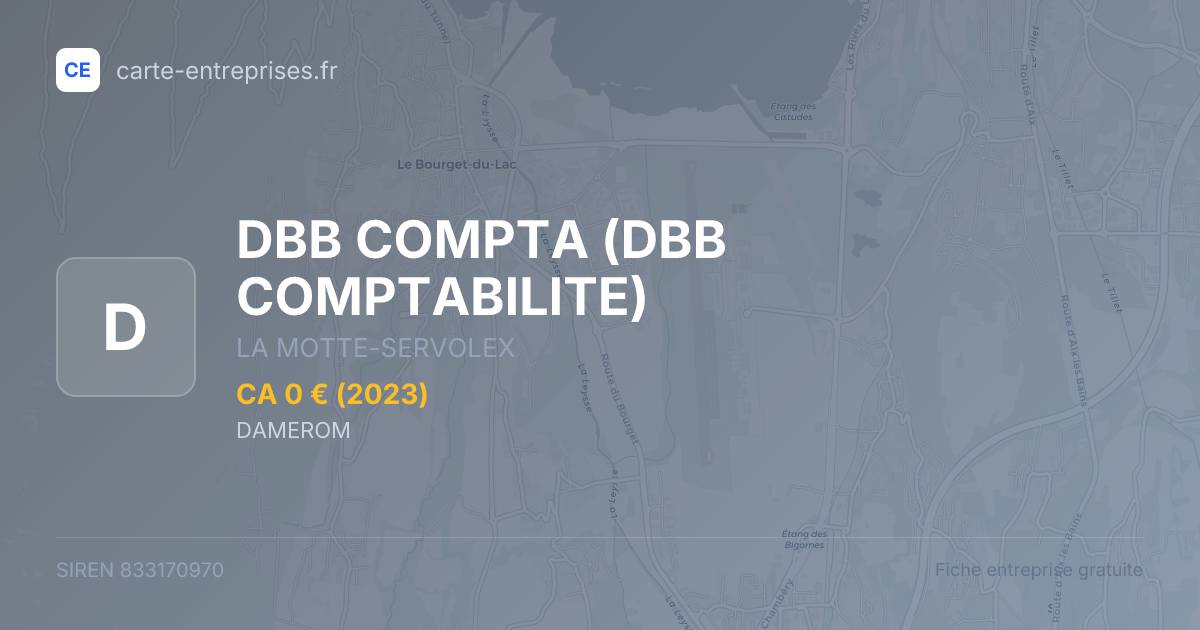 DBB COMPTA (DBB COMPTABILITE) — 833170970 — fiche entreprise