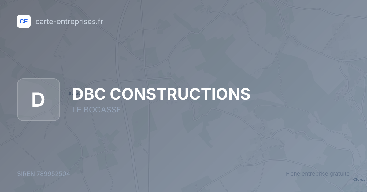 DBC CONSTRUCTIONS — 789952504 — fiche entreprise