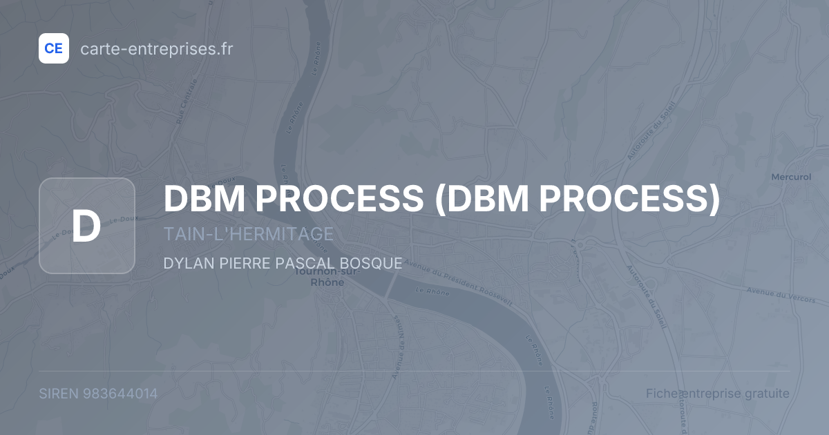 DBM PROCESS — 983644014 — fiche entreprise