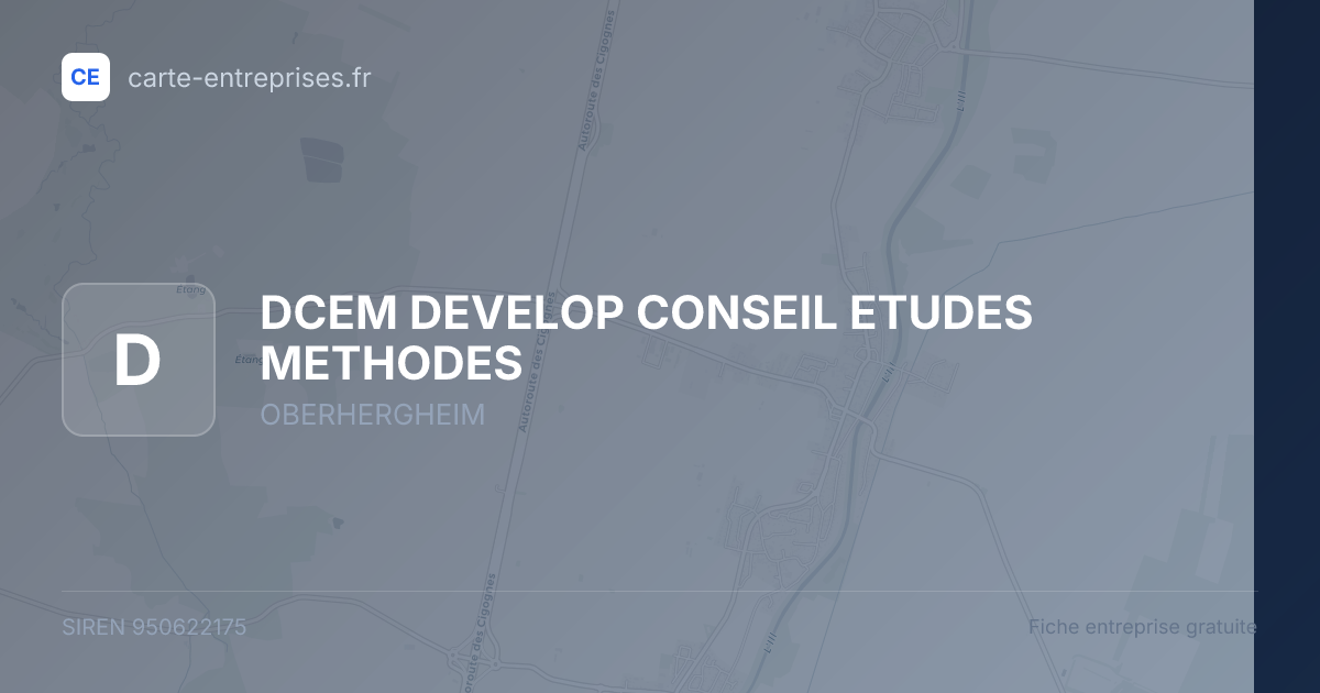 DCEM DEVELOP CONSEIL ETUDES METHODES — 950622175 — fiche entreprise