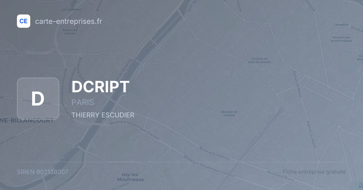 DCRIPT — 902138007 — fiche entreprise