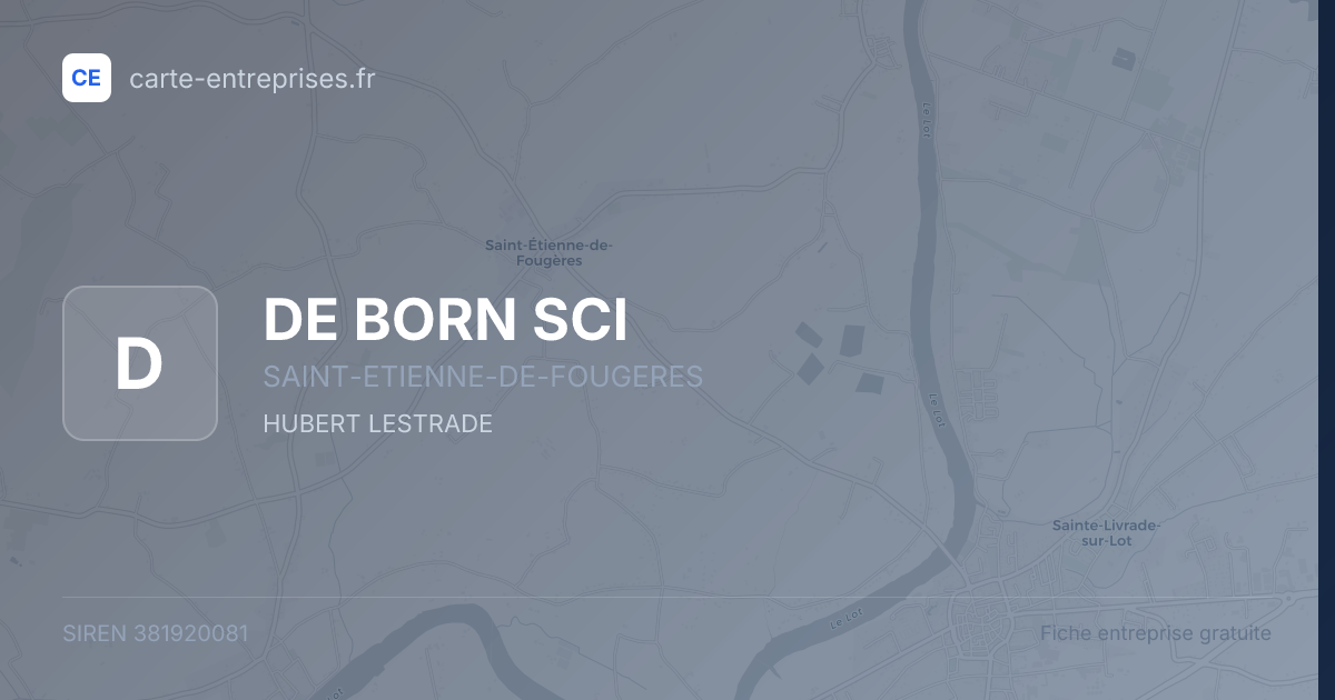 DE BORN SCI — 381920081 — fiche entreprise