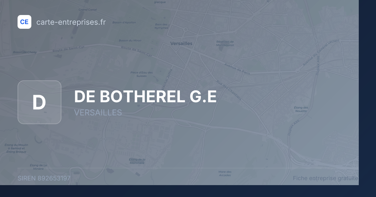 DE BOTHEREL G.E — 892653197 — fiche entreprise