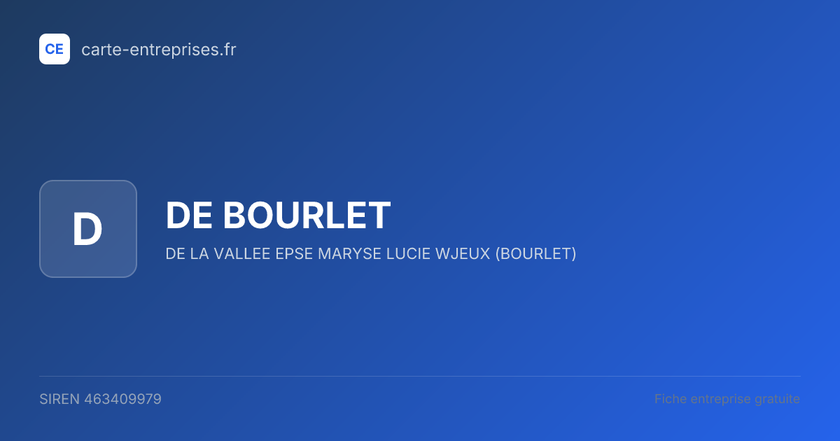 DE BOURLET — 463409979 — fiche entreprise