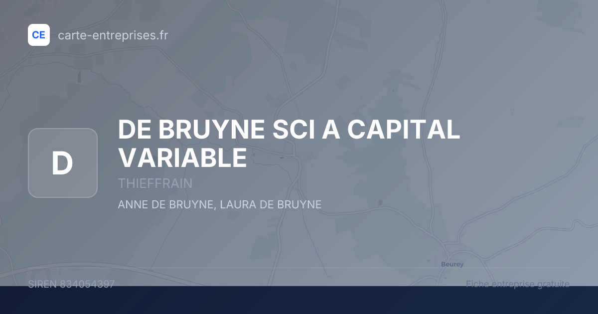 DE BRUYNE SCI A CAPITAL VARIABLE — 834054397 — fiche entreprise