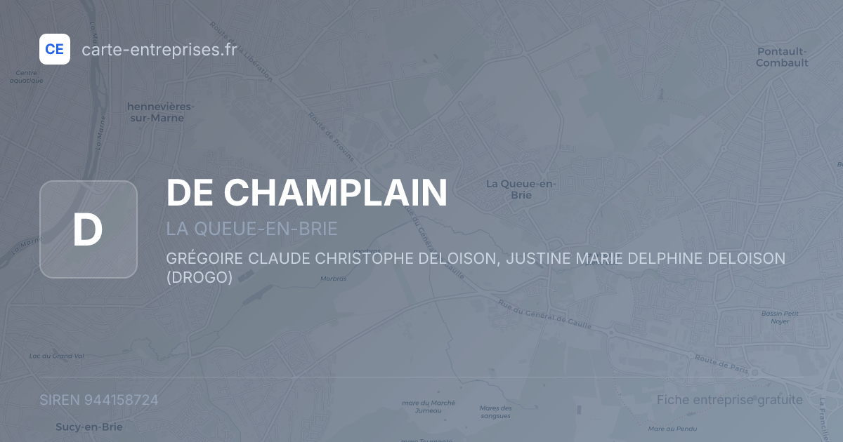DE CHAMPLAIN — 944158724 — fiche entreprise