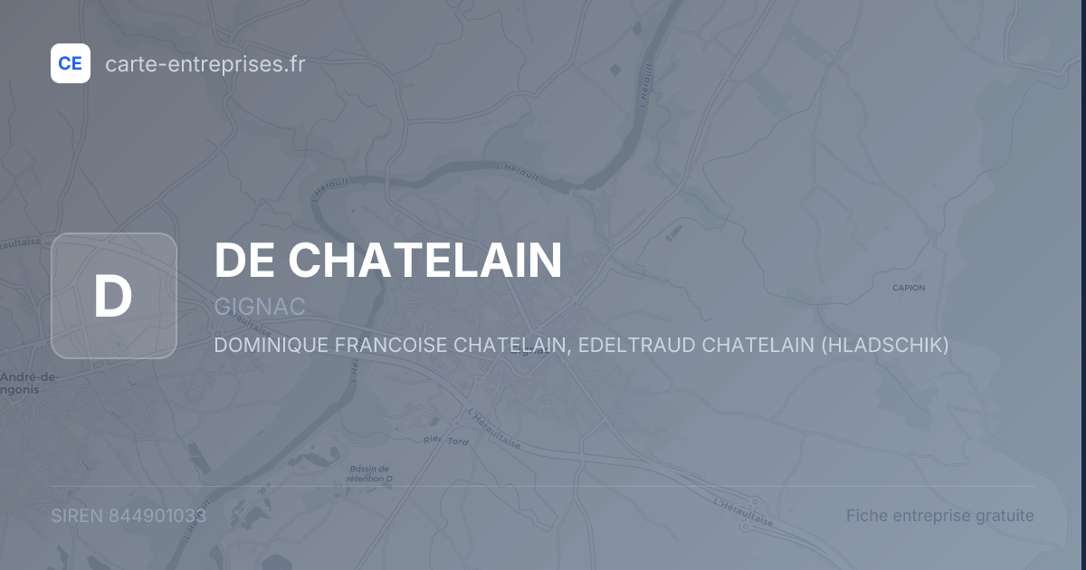 DE CHATELAIN — 844901033 — fiche entreprise