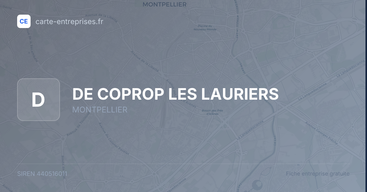 DE COPROP LES LAURIERS — 440516011 — fiche entreprise