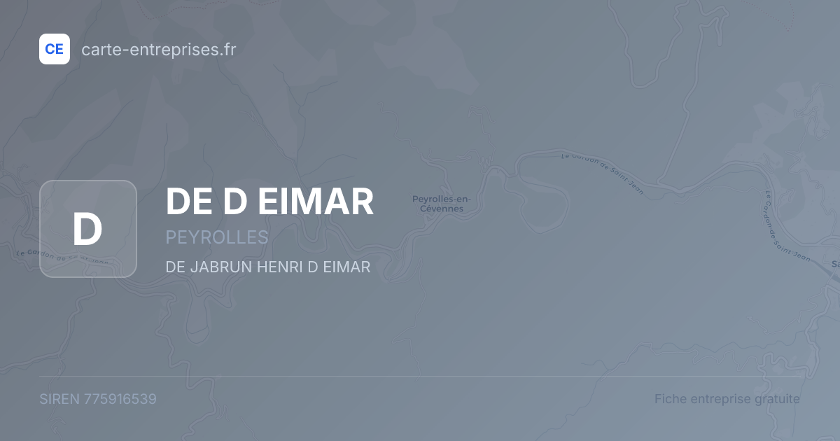DE D EIMAR — 775916539 — fiche entreprise