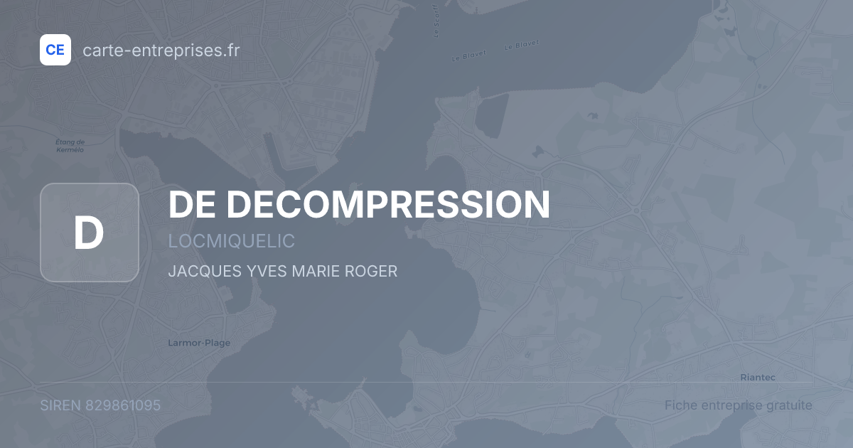DE DECOMPRESSION — 829861095 — fiche entreprise