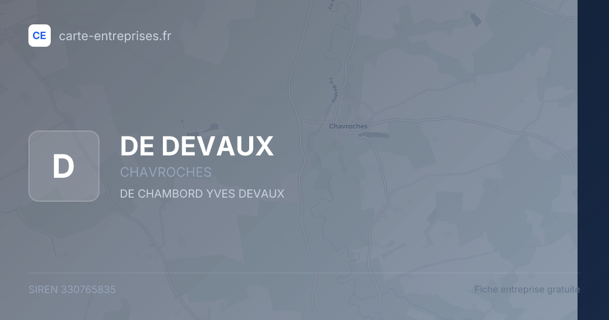 DE DEVAUX — 330765835 — fiche entreprise