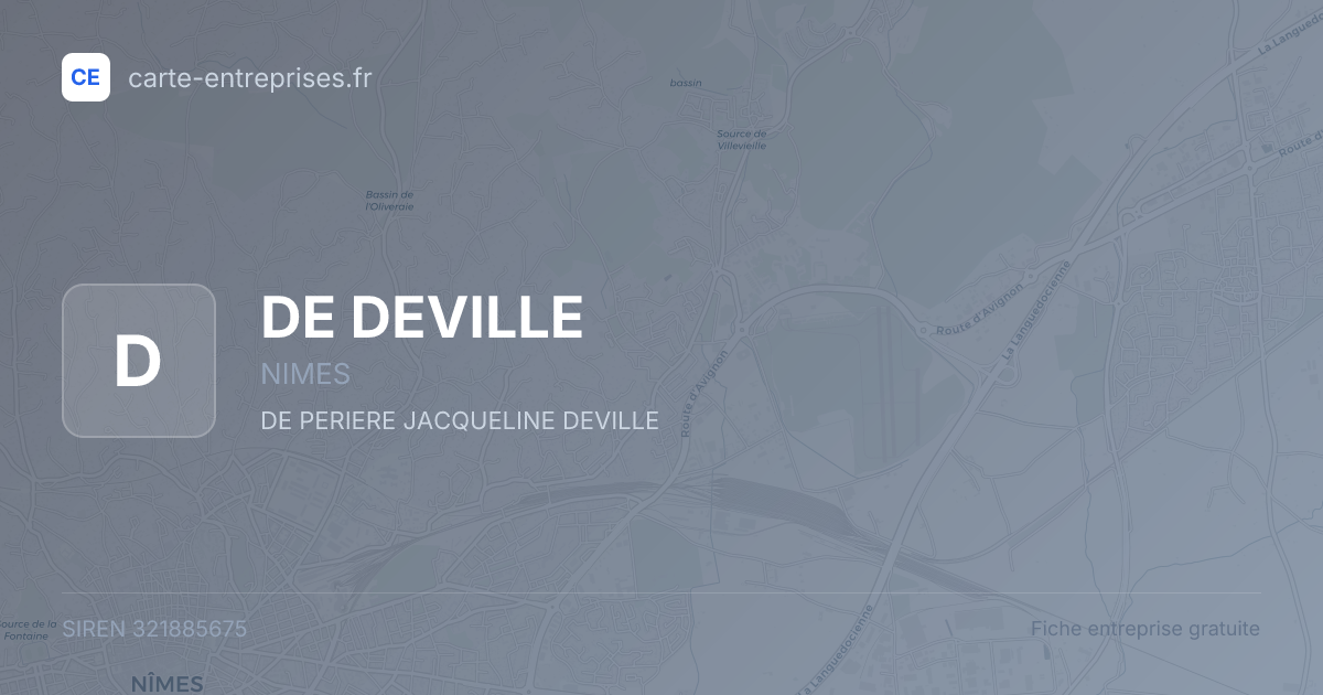 DE DEVILLE — 321885675 — fiche entreprise