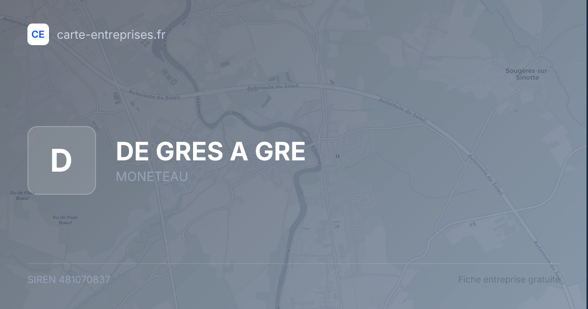 DE GRES A GRE — 481070837 — fiche entreprise