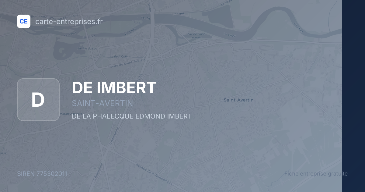 DE IMBERT — 775302011 — fiche entreprise