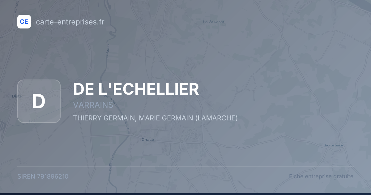 DE L'ECHELLIER — 791896210 — fiche entreprise