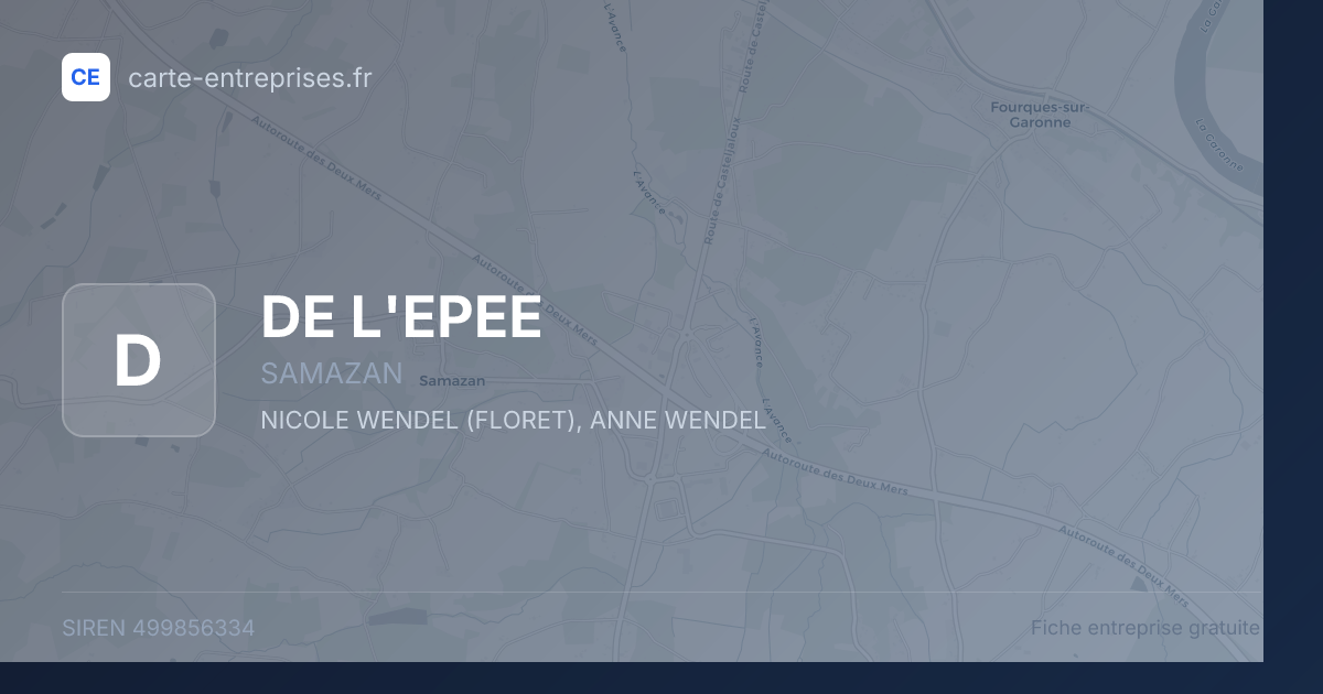 DE L'EPEE — 499856334 — fiche entreprise