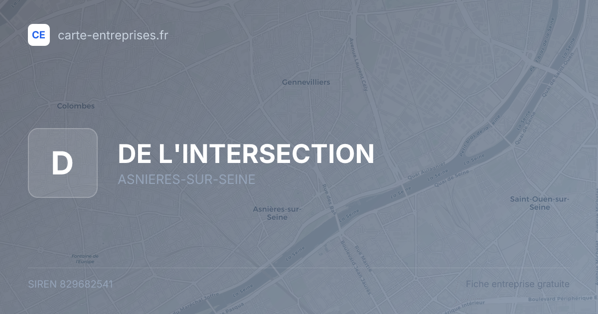 DE L'INTERSECTION — 829682541 — fiche entreprise