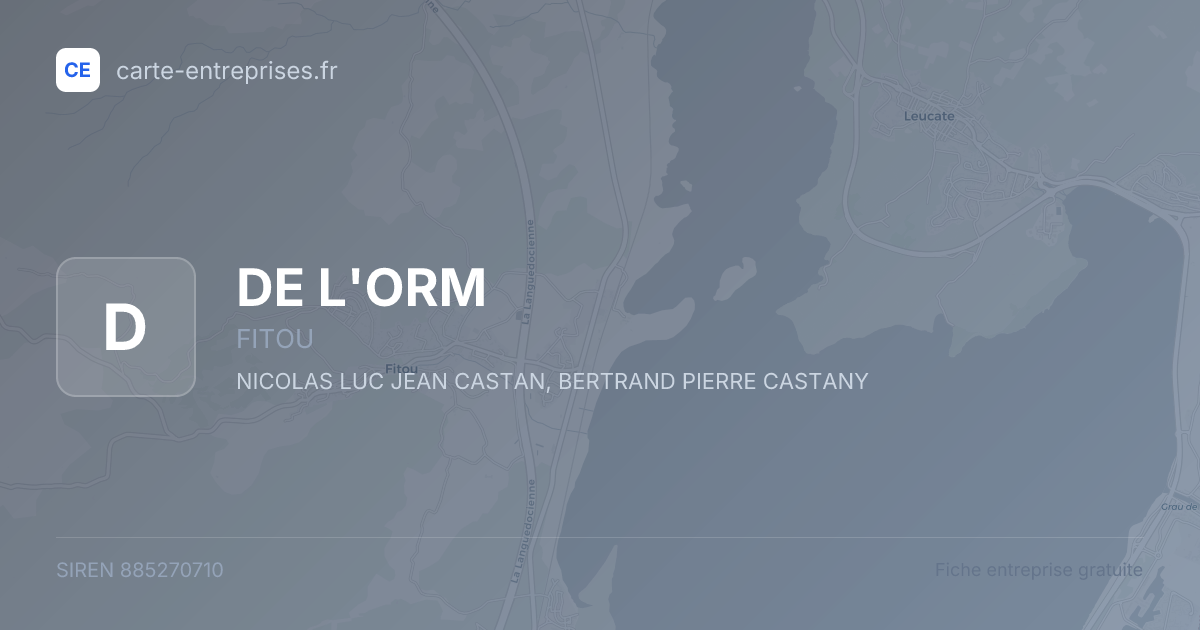 DE L'ORM — 885270710 — fiche entreprise