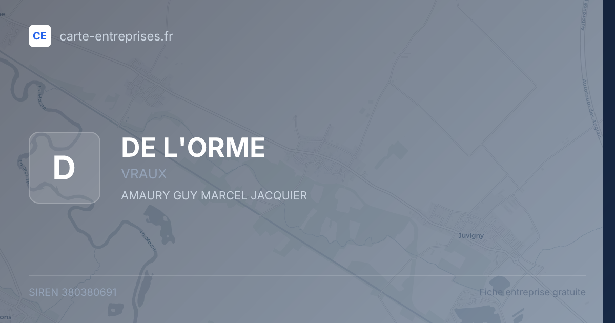 DE L'ORME — 380380691 — fiche entreprise