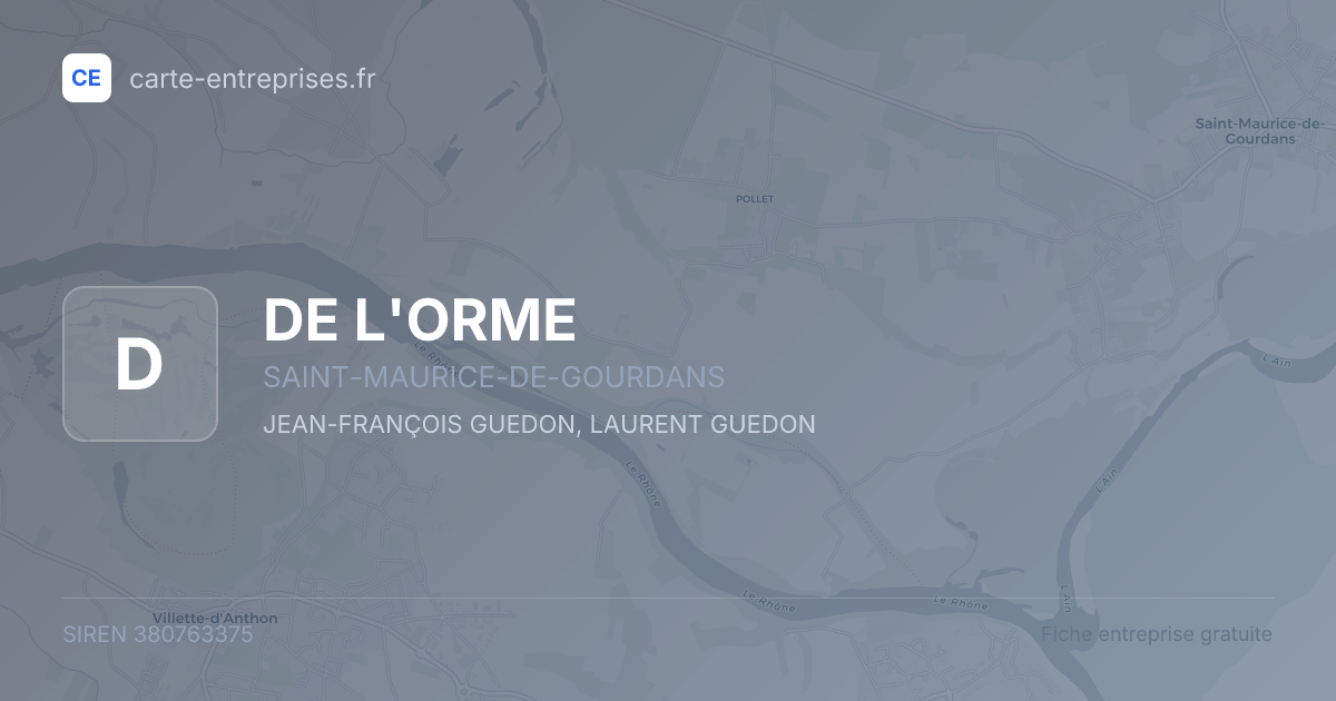 DE L'ORME — 380763375 — fiche entreprise