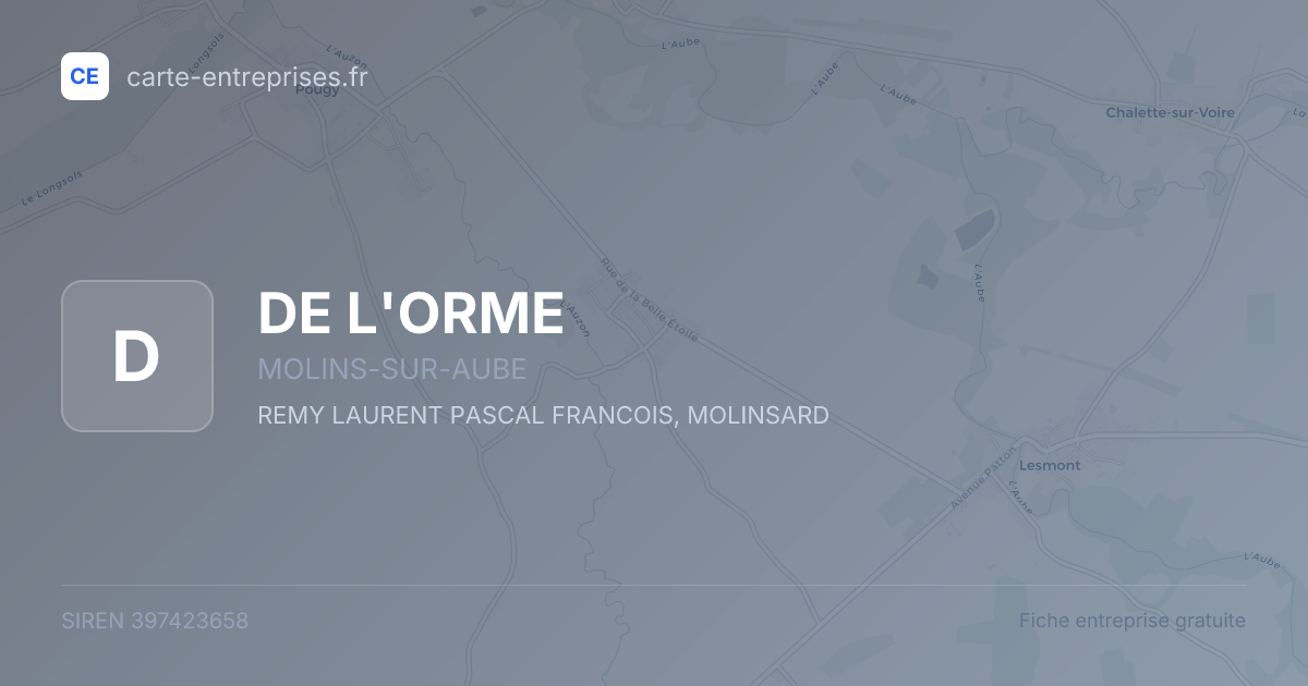 DE L'ORME — 397423658 — fiche entreprise