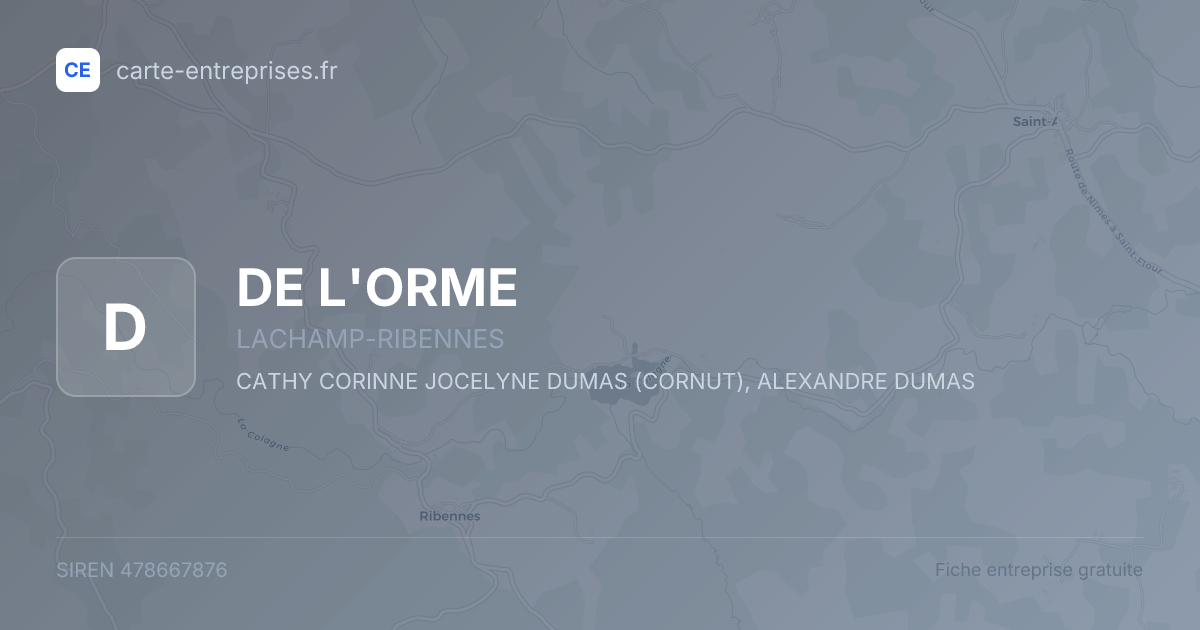 DE L'ORME — 478667876 — fiche entreprise