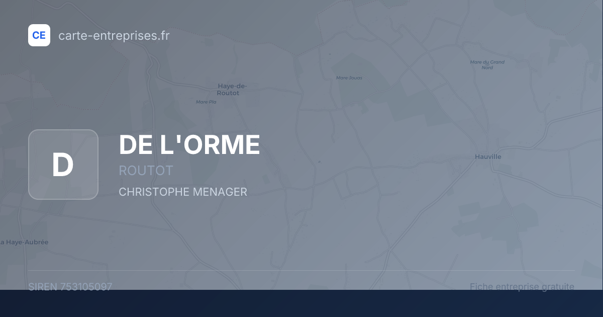 DE L'ORME — 753105097 — fiche entreprise