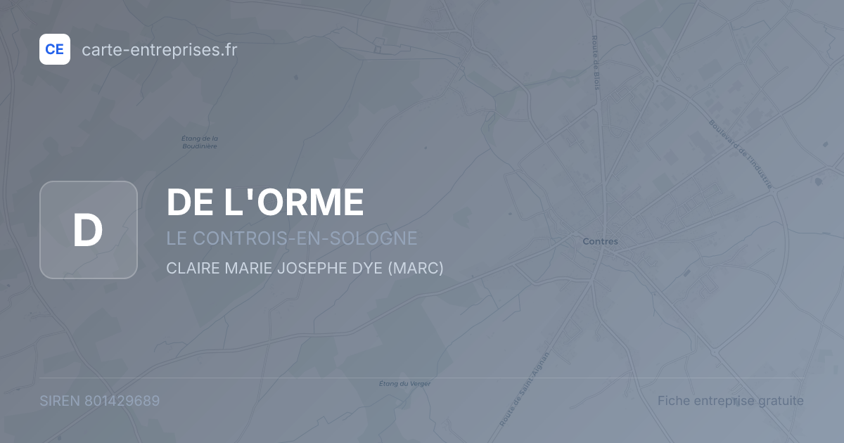 DE L'ORME — 801429689 — fiche entreprise