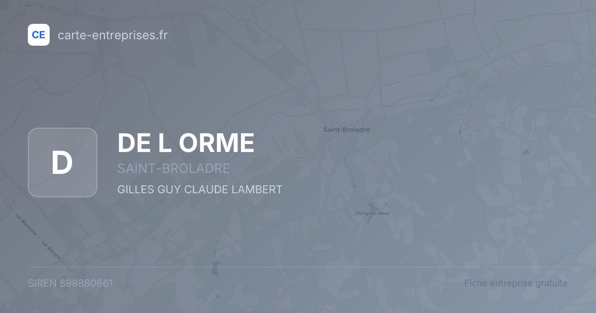 DE L ORME — 898880661 — fiche entreprise
