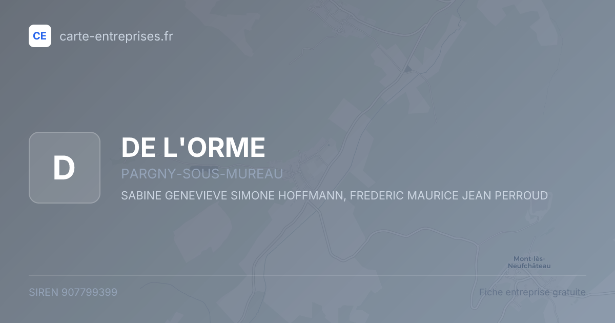 DE L'ORME — 907799399 — fiche entreprise