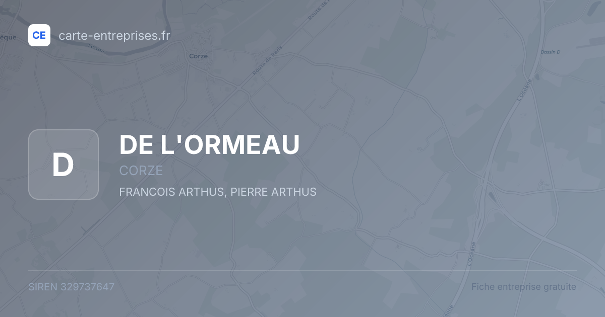DE L'ORMEAU — 329737647 — fiche entreprise