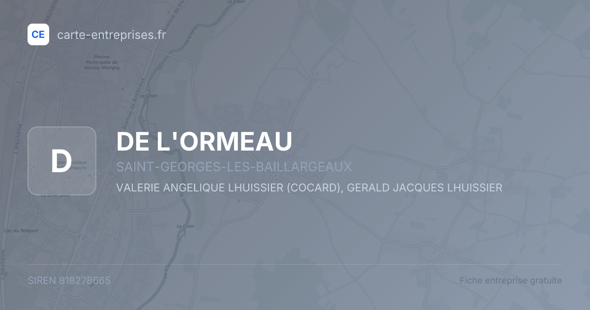 DE L'ORMEAU — 818278665 — fiche entreprise