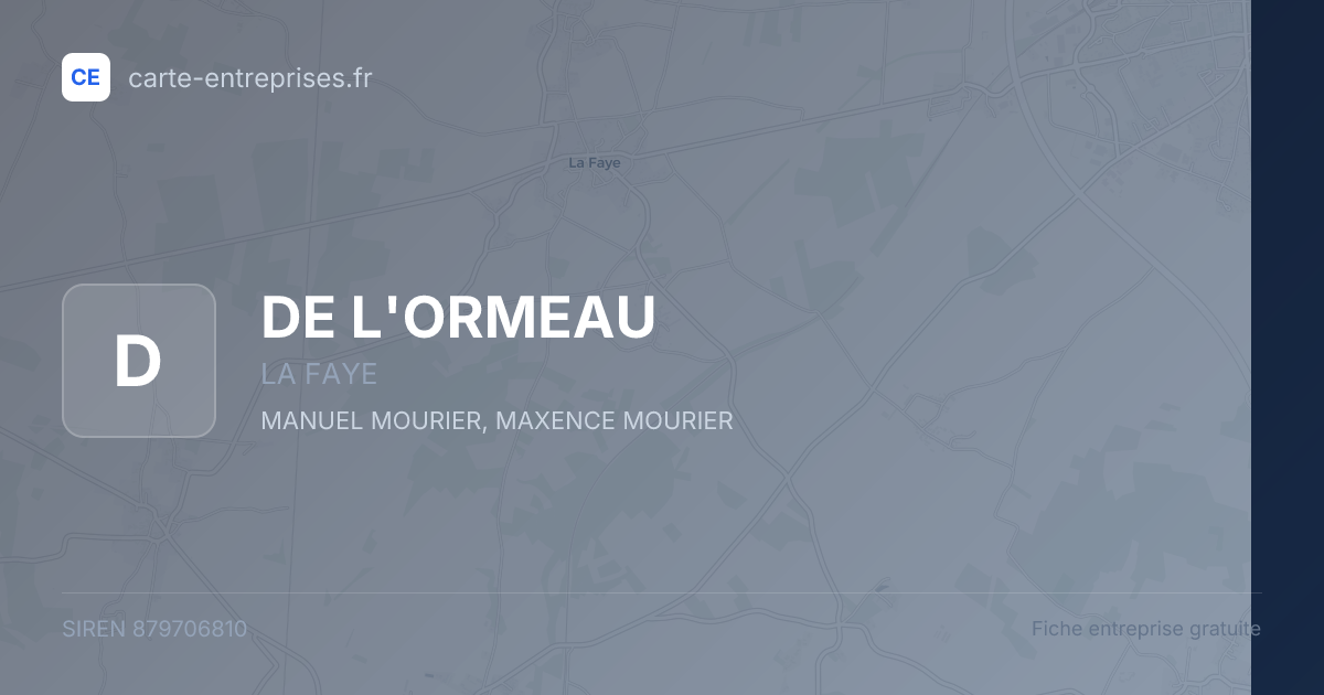 DE L'ORMEAU — 879706810 — fiche entreprise