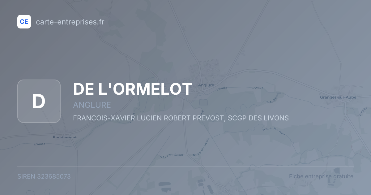 DE L'ORMELOT — 323685073 — fiche entreprise