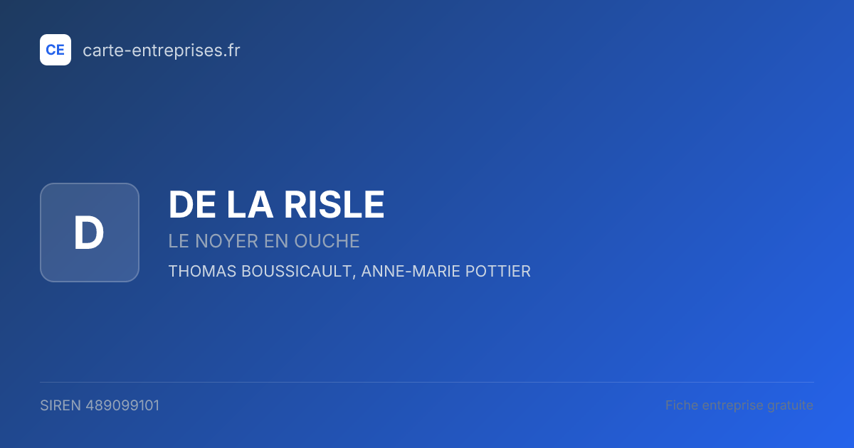 DE  LA RISLE — 489099101 — fiche entreprise