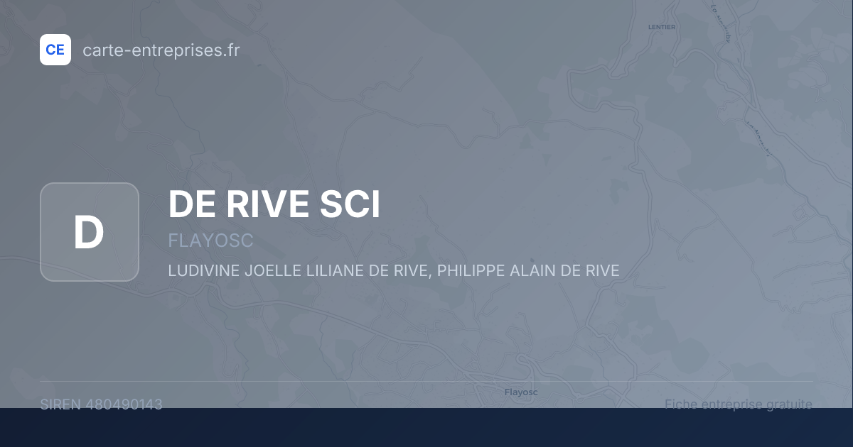 DE RIVE SCI — 480490143 — fiche entreprise