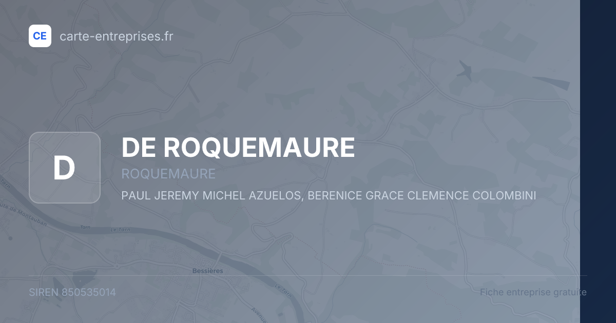 DE ROQUEMAURE — 850535014 — fiche entreprise