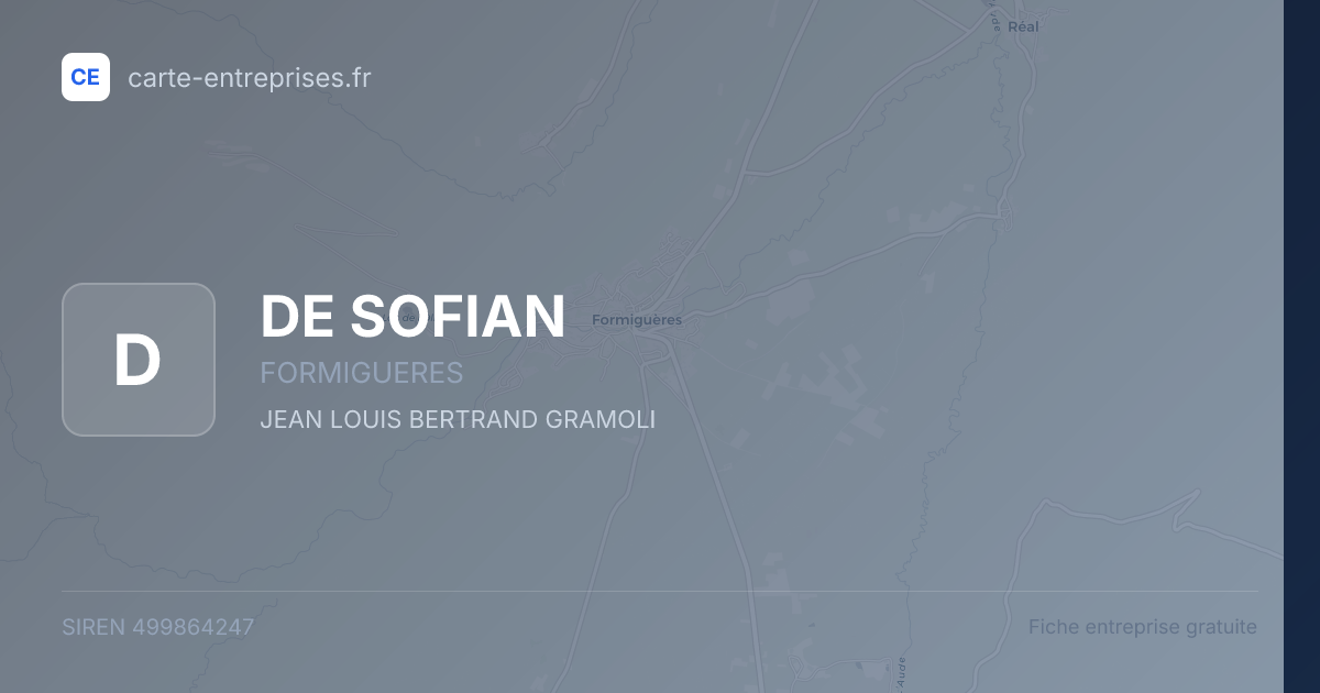 DE SOFIAN — 499864247 — fiche entreprise