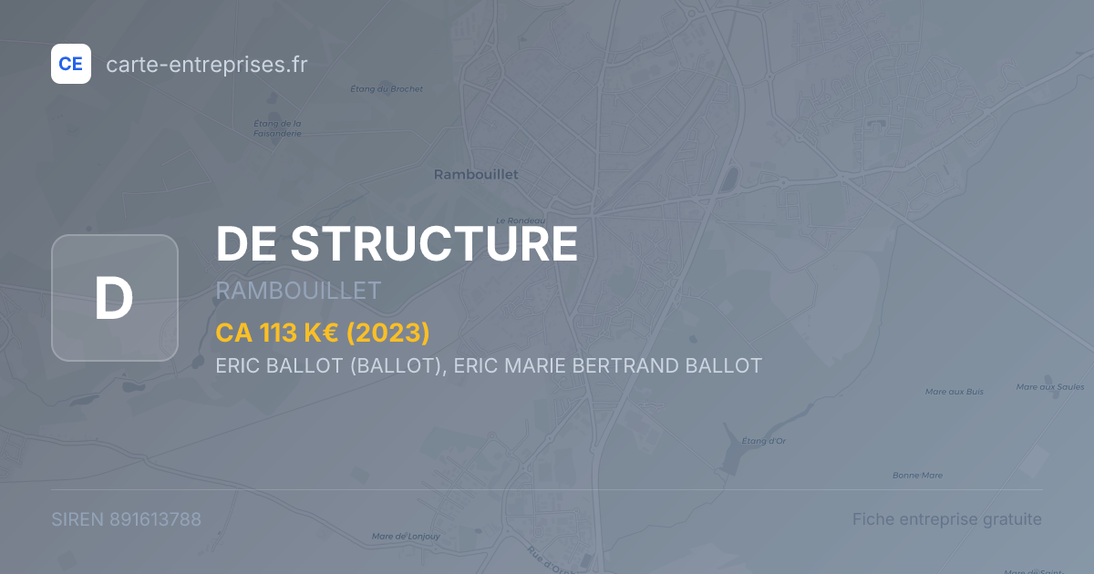 DE STRUCTURE — 891613788 — fiche entreprise