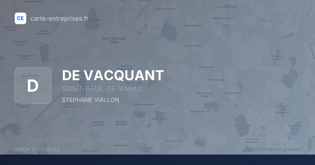DE VACQUANT — 421358243 — fiche entreprise