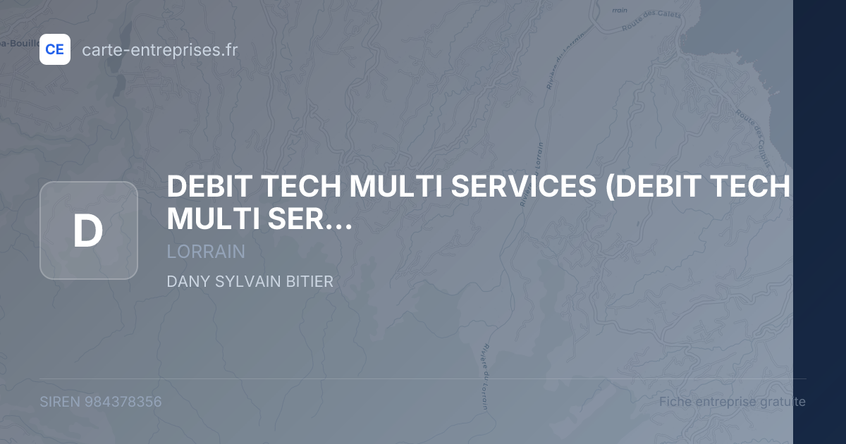 DEBIT TECH MULTI SERVICES (DEBIT TECH MULTI SERV) (DEBIT TECH) — 984378356 — fiche entreprise