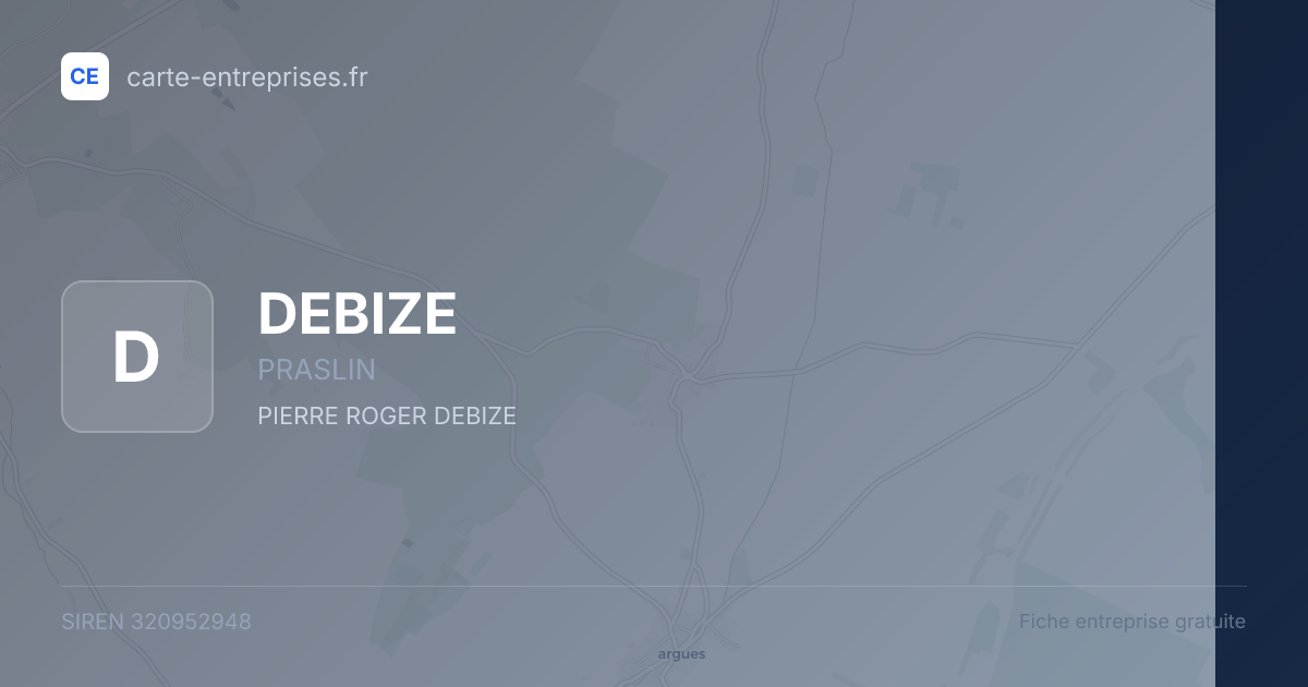 DEBIZE — 320952948 — fiche entreprise