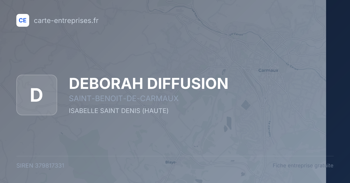 DEBORAH DIFFUSION — 379817331 — fiche entreprise