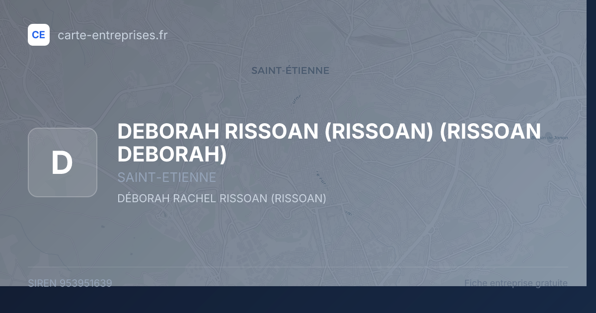 DEBORAH RISSOAN (RISSOAN) (RISSOAN DEBORAH) — 953951639 — fiche entreprise