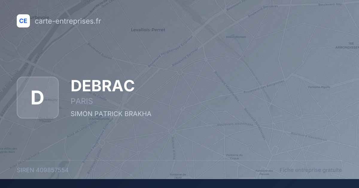 DEBRAC — 409857554 — fiche entreprise