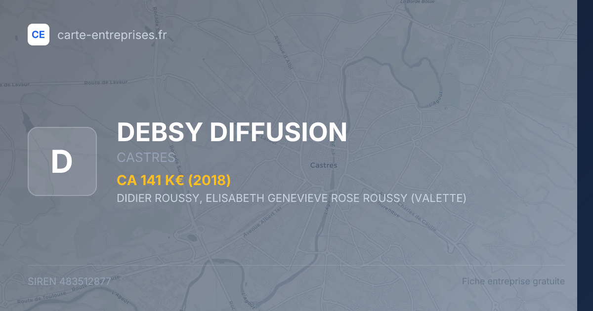 DEBSY DIFFUSION — 483512877 — fiche entreprise