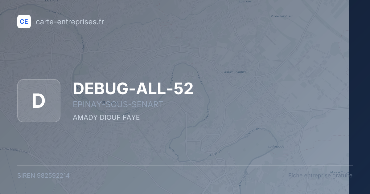 DEBUG-ALL-52 — 982592214 — fiche entreprise